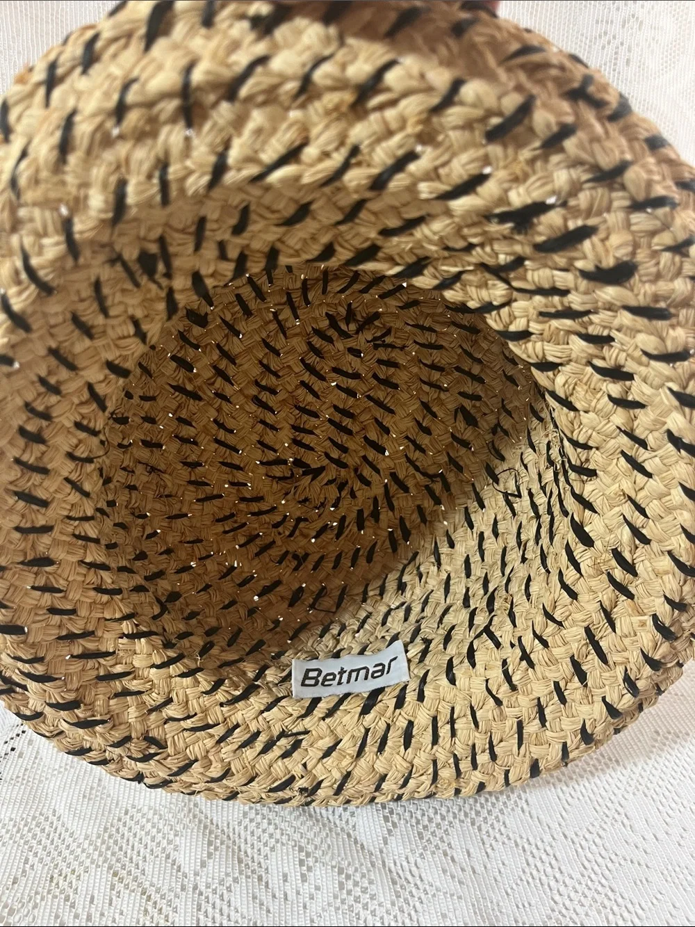 Betmar Braided Straw Boater Hat M/L